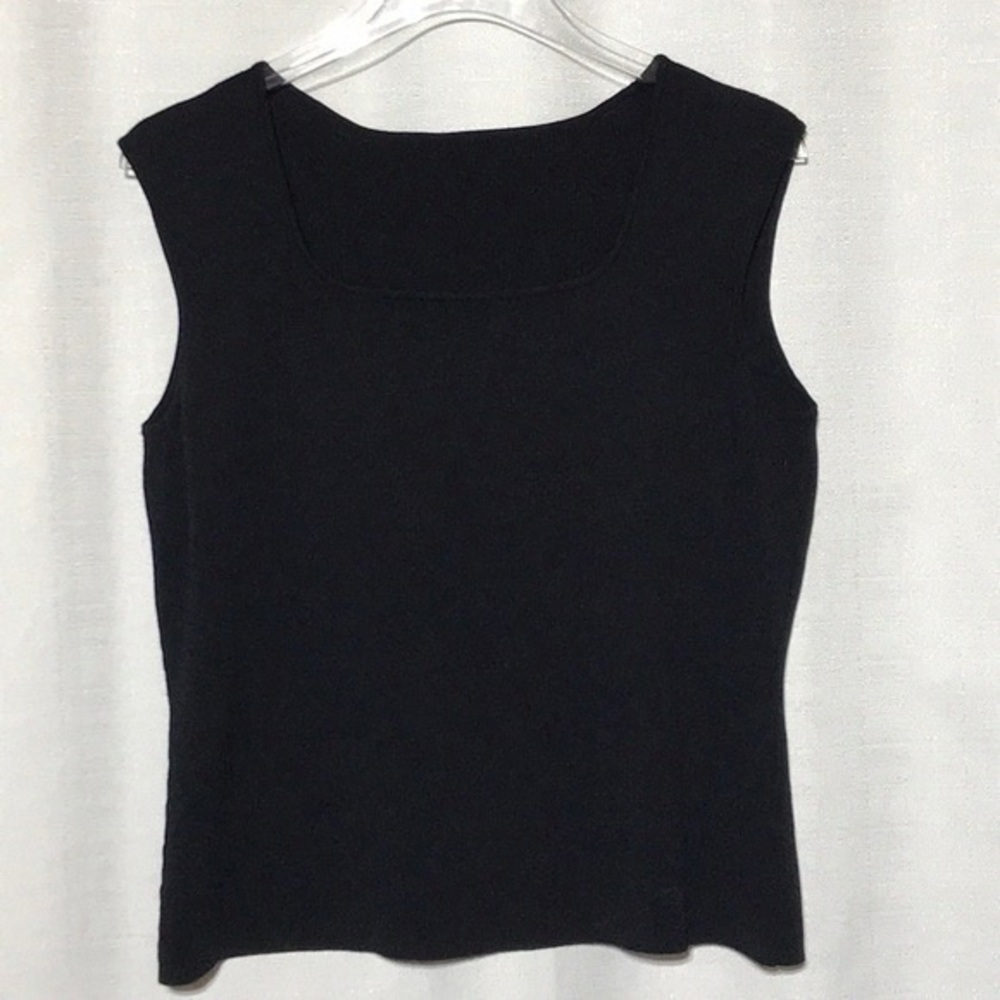 Classic Black Sleeveless Square Neck Women's Top